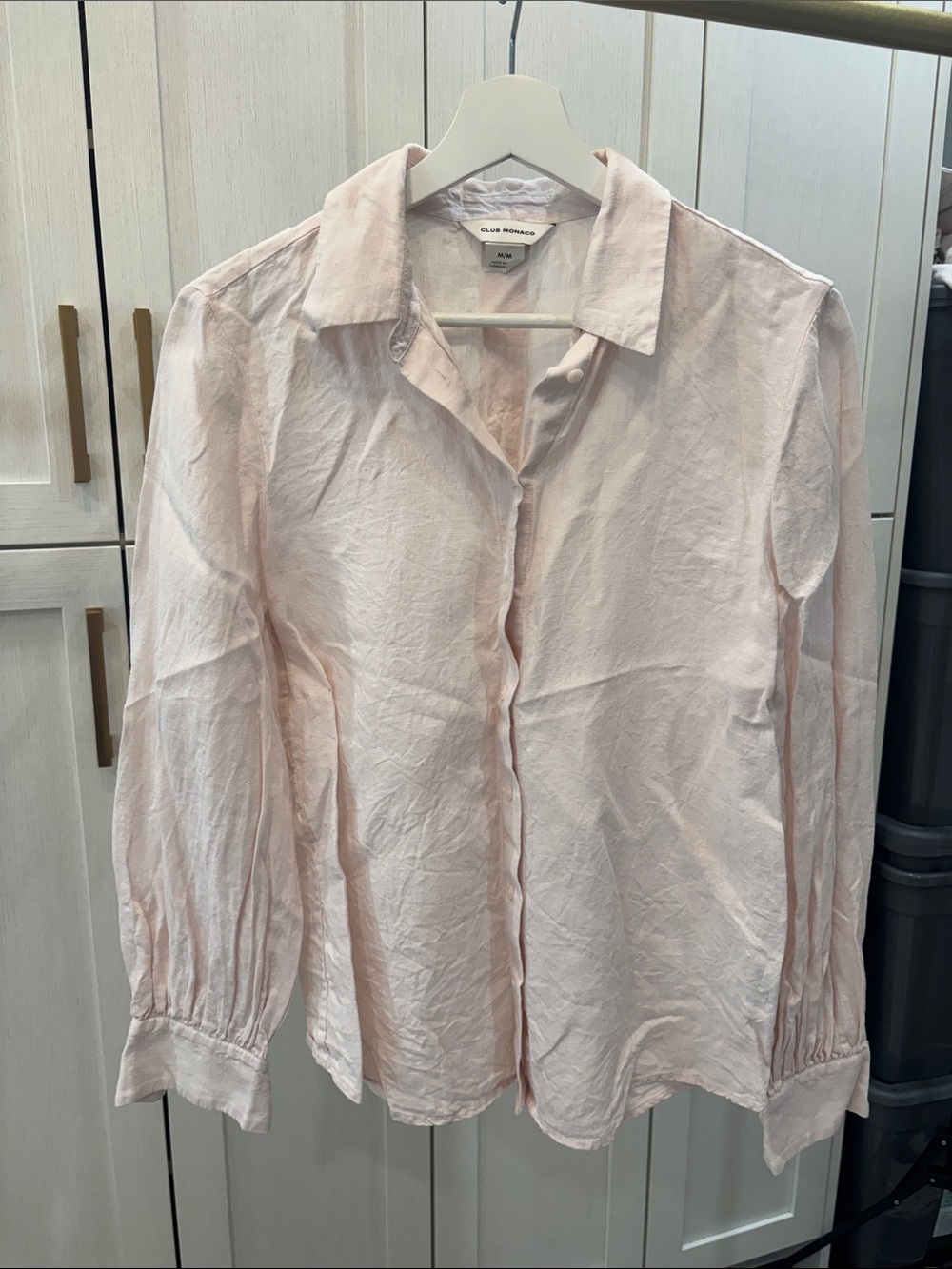 Club Monaco Pale Pink Button-Front Women's Shirt